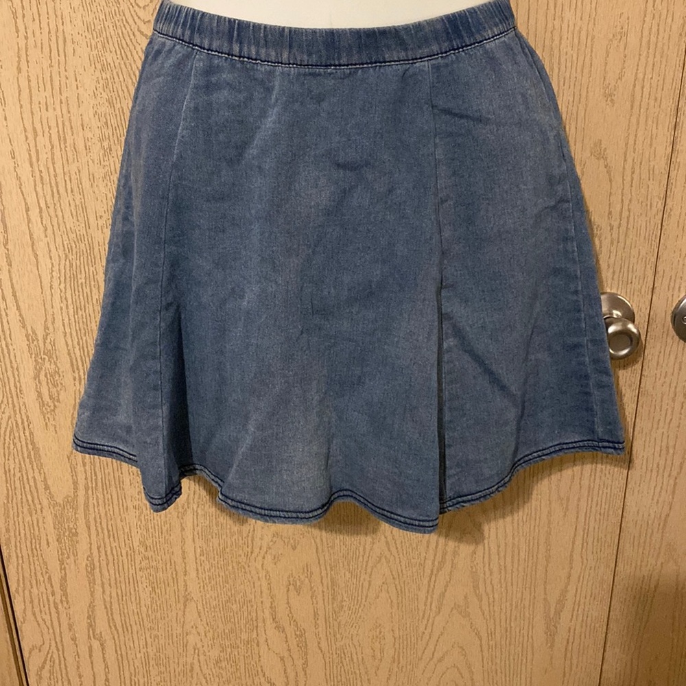 Bossini jeans mini skirt xl denim blue stretchy high waist mini